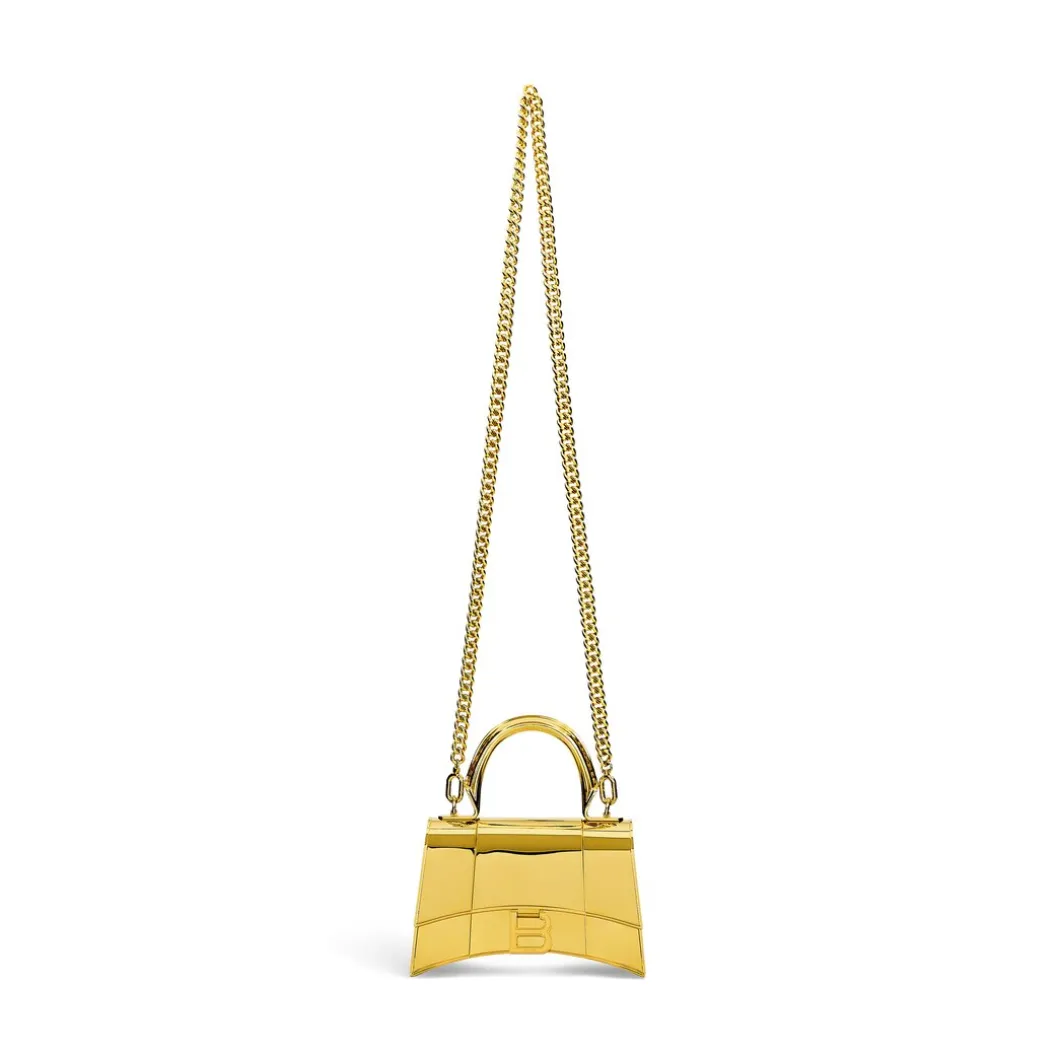 Borsa Hourglass Metal Xs da Donna in Oro