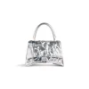 Borsa Hourglass Piccola Effetto Stropicciato  da Donna in Argento