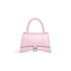 Borsa Hourglass Piccola In Vitello Box da Donna in Rosa