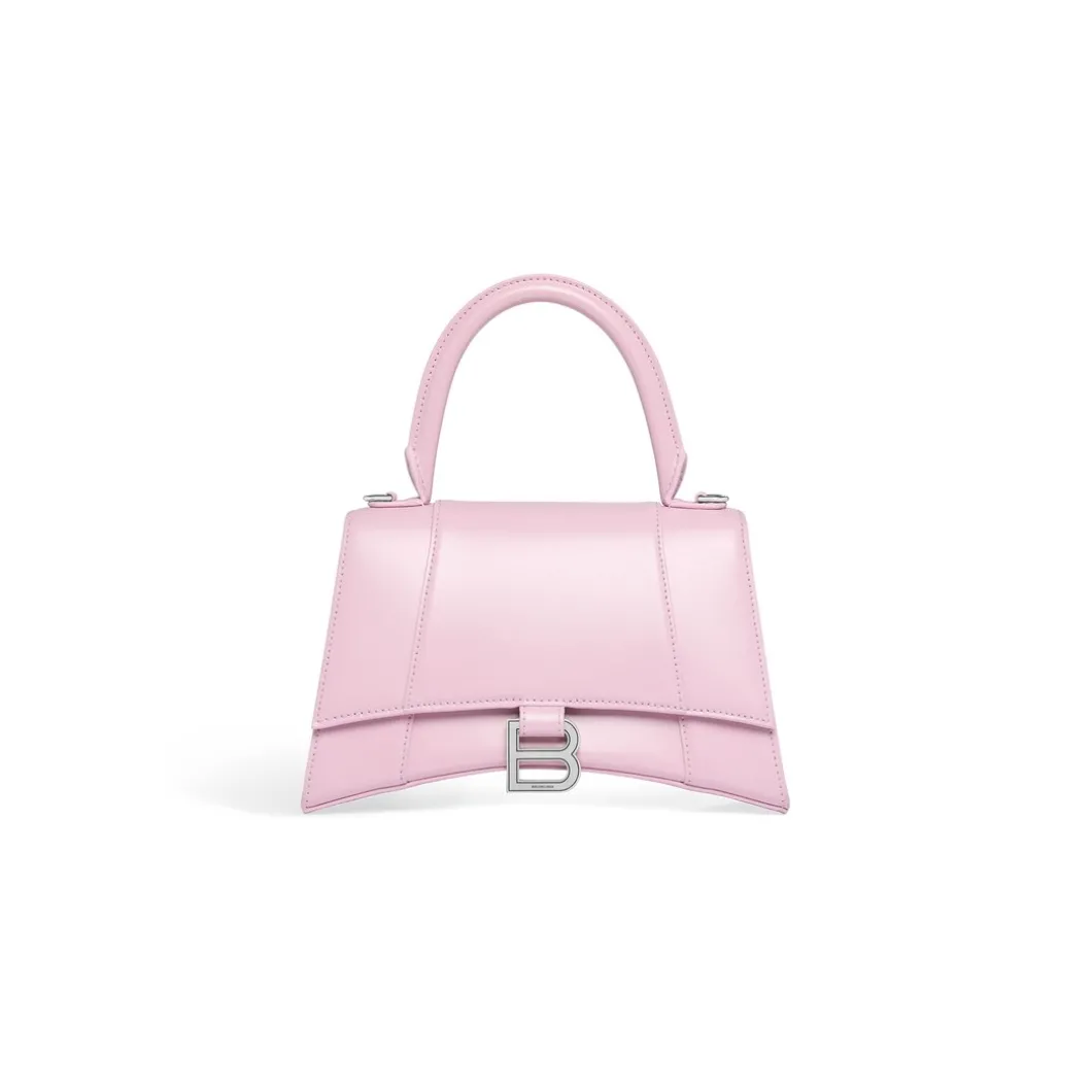 Borsa Hourglass Piccola In Vitello Box da Donna in Rosa