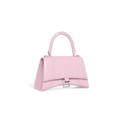 Borsa Hourglass Piccola In Vitello Box da Donna in Rosa