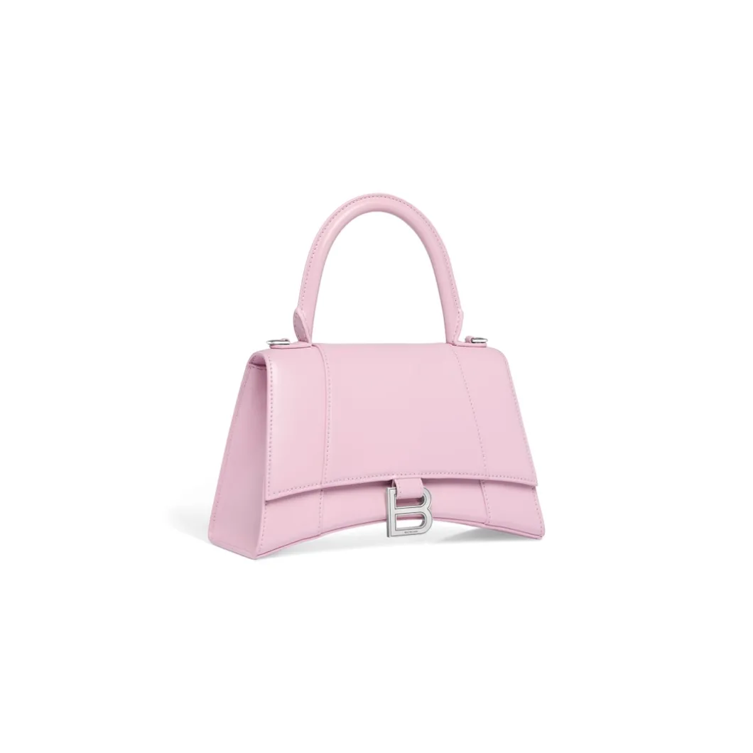 Borsa Hourglass Piccola In Vitello Box da Donna in Rosa