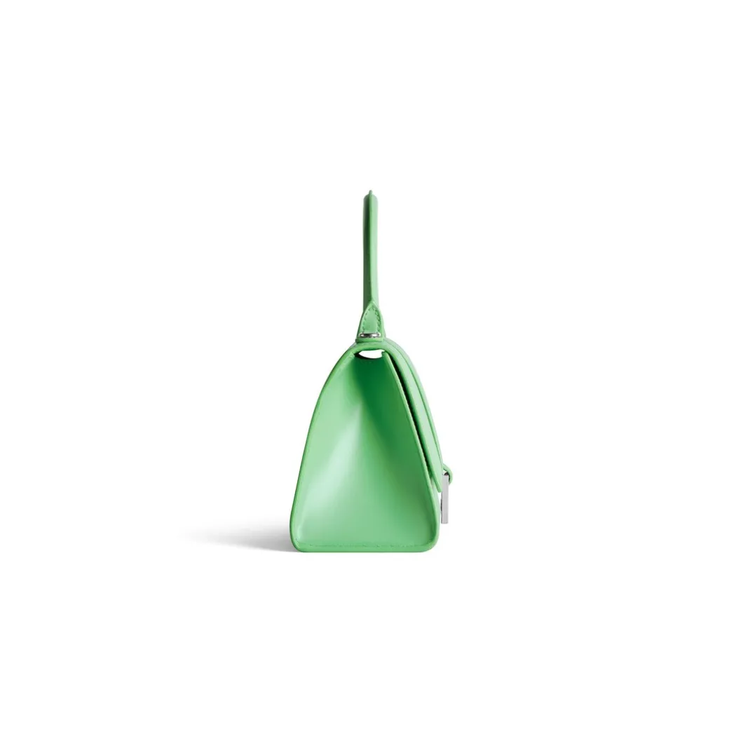 Borsa Hourglass Piccola In Vitello Box da Donna in Verde Chiaro