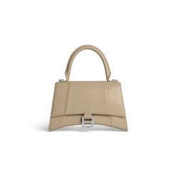 Borsa Hourglass Piccola In Vitello Box da Donna in Beige