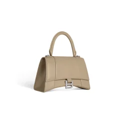 Borsa Hourglass Piccola In Vitello Box da Donna in Beige