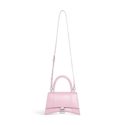 Borsa Hourglass Piccola In Vitello Box da Donna in Rosa