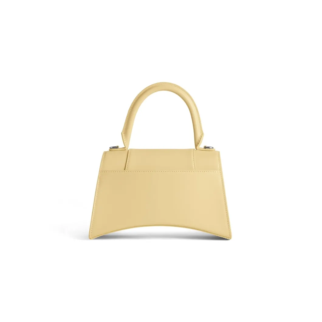 Borsa Hourglass Piccola In Vitello Box da Donna in Giallo Chiaro
