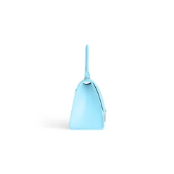 Borsa Hourglass Piccola In Vitello Box da Donna in Blu