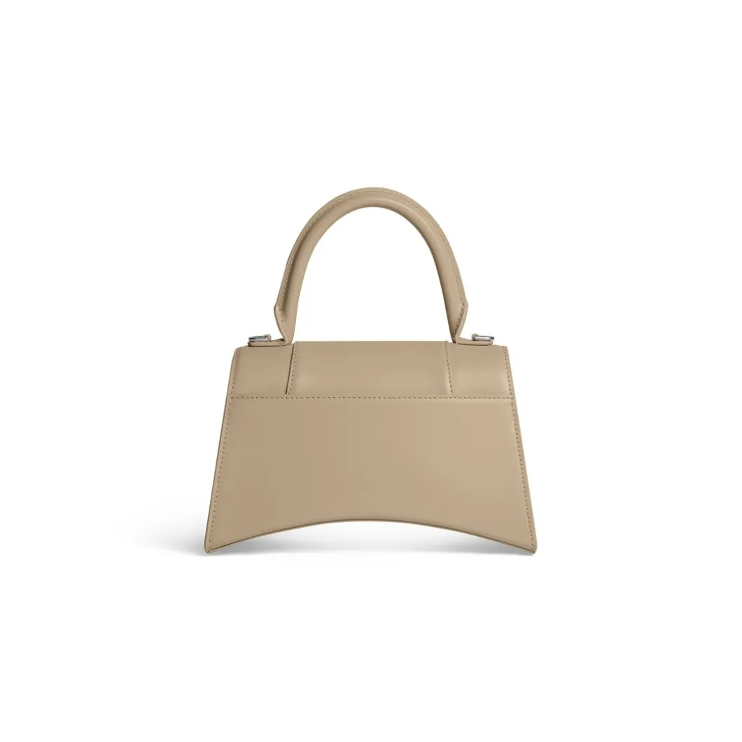 Borsa Hourglass Piccola In Vitello Box da Donna in Beige
