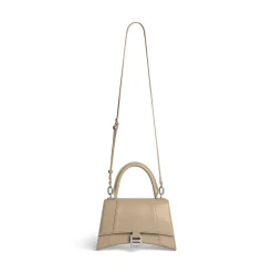 Borsa Hourglass Piccola In Vitello Box da Donna in Beige