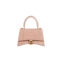 Borsa Hourglass Small Con Lavorazione Coccodrillo da Donna in Nude