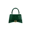 Borsa Hourglass Small Con Lavorazione Coccodrillo da Donna in Verde