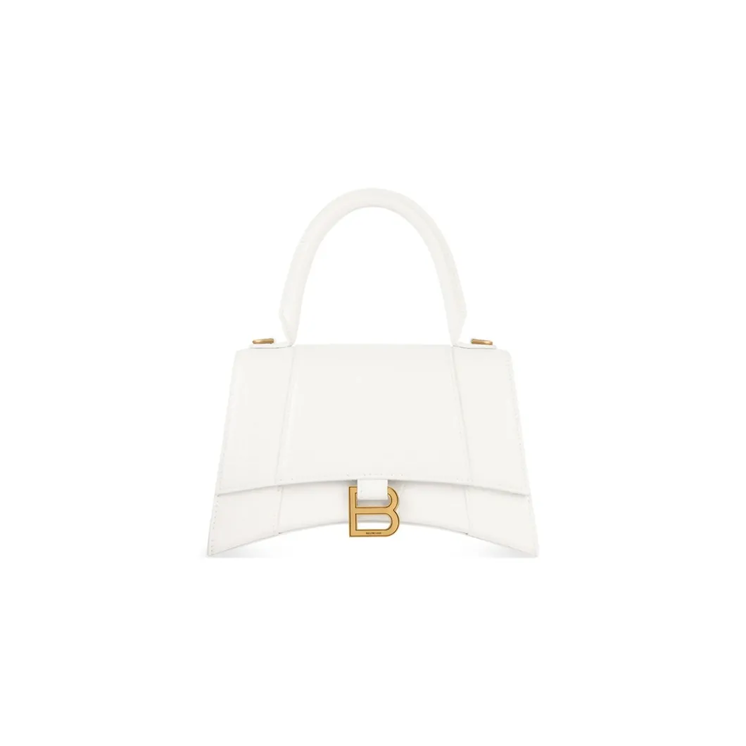 Borsa Hourglass Small Con Lavorazione Coccodrillo da Donna in Bianco