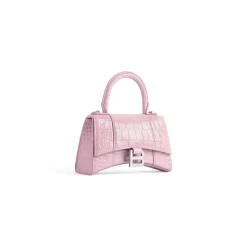 Borsa Hourglass Xs Con Lavorazione Coccodrillo da Donna in Rosa