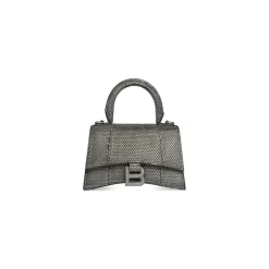 Borsa Hourglass Xs Con Strass da Donna in Grigio