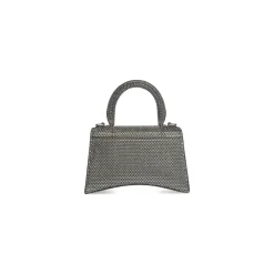 Borsa Hourglass Xs Con Strass da Donna in Grigio