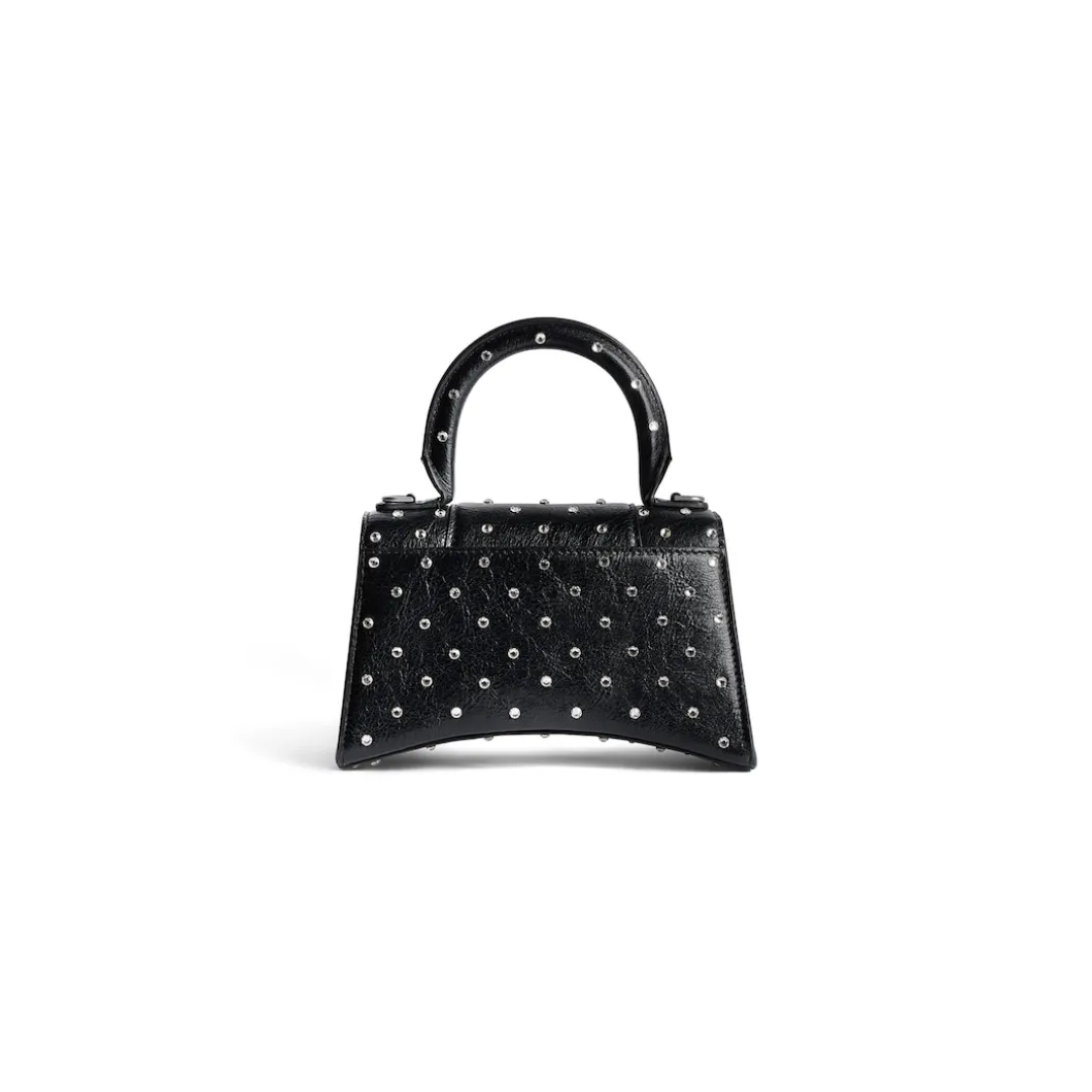 Borsa Hourglass Xs Con Strass da Donna in Nero