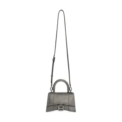 Borsa Hourglass Xs Con Strass da Donna in Grigio