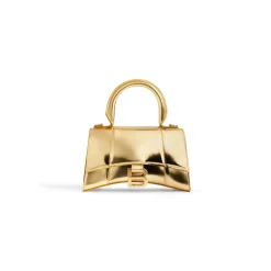 Borsa Hourglass Xs Effetto Specchio da Donna in Oro