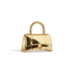 Borsa Hourglass Xs Effetto Specchio da Donna in Oro