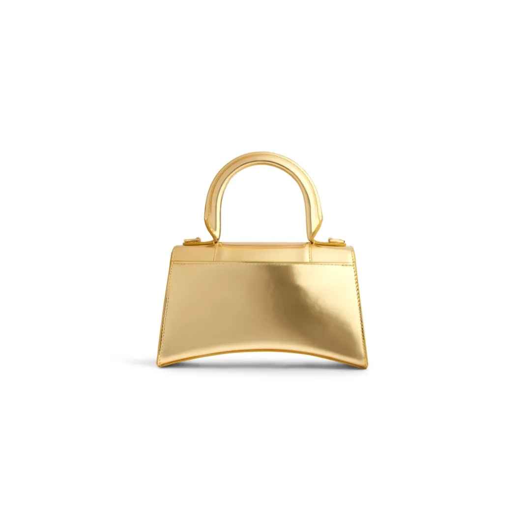 Borsa Hourglass Xs Effetto Specchio da Donna in Oro
