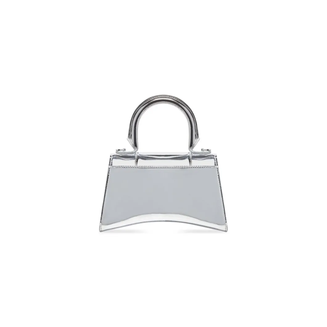 Borsa Hourglass Xs Effetto Specchio da Donna in Argento