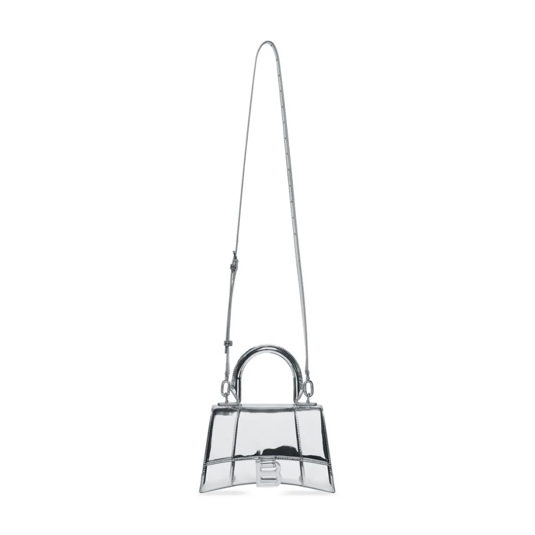 Borsa Hourglass Xs Effetto Specchio da Donna in Argento