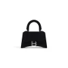 Borsa Hourglass Xs In Jersey Di Velluto da Donna in Nero