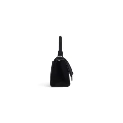 Borsa Hourglass Xs In Jersey Di Velluto da Donna in Nero