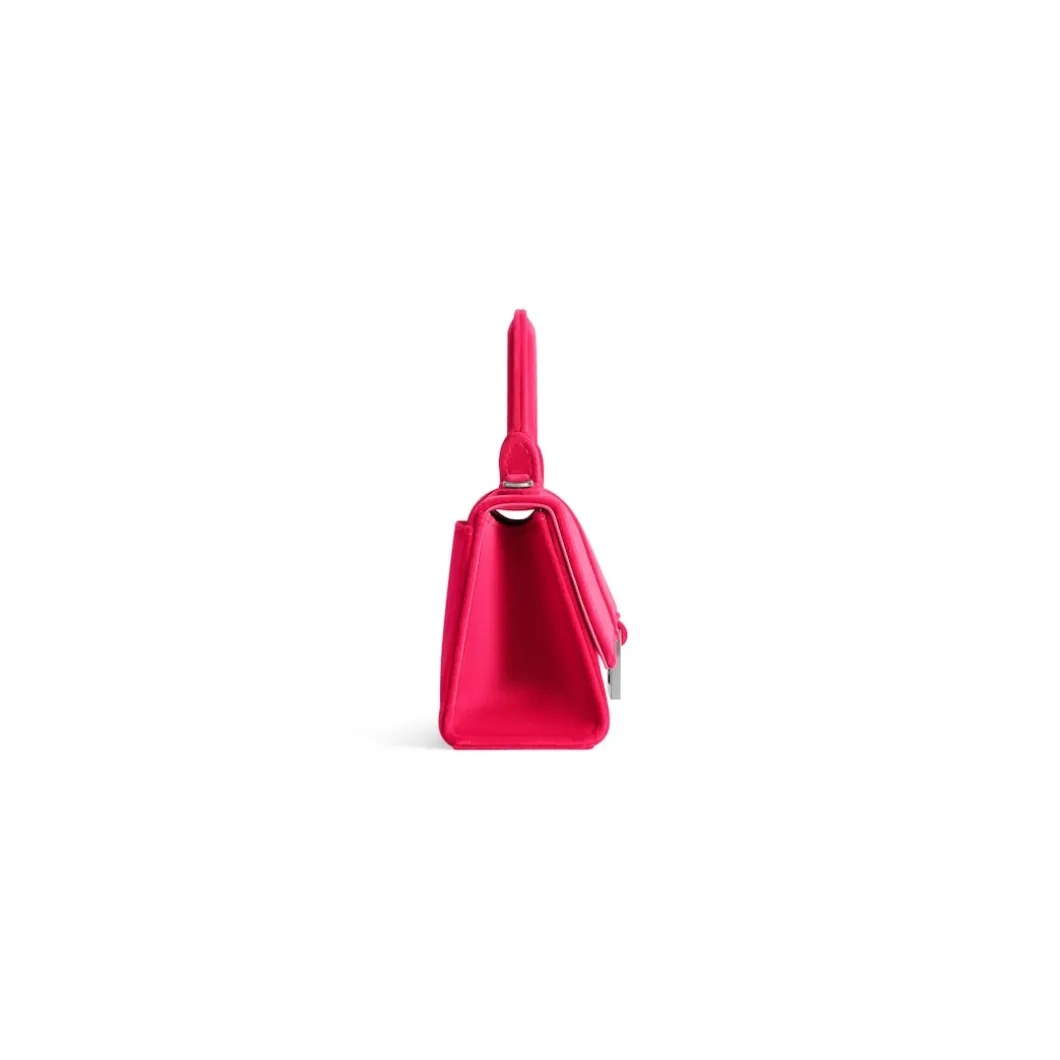 Borsa Hourglass Xs In Jersey Di Velluto da Donna in Rosa Acceso