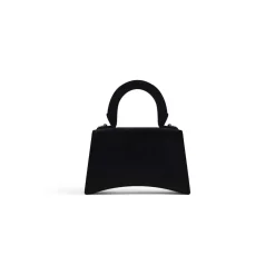 Borsa Hourglass Xs In Jersey Di Velluto da Donna in Nero