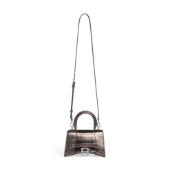 Borsa Hourglass Xs Metallizzata Con Lavorazione Coccodrillo da Donna in Bronzo