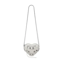 Borsa Le Cagole Heart Mini da Donna in Bianco Ottico