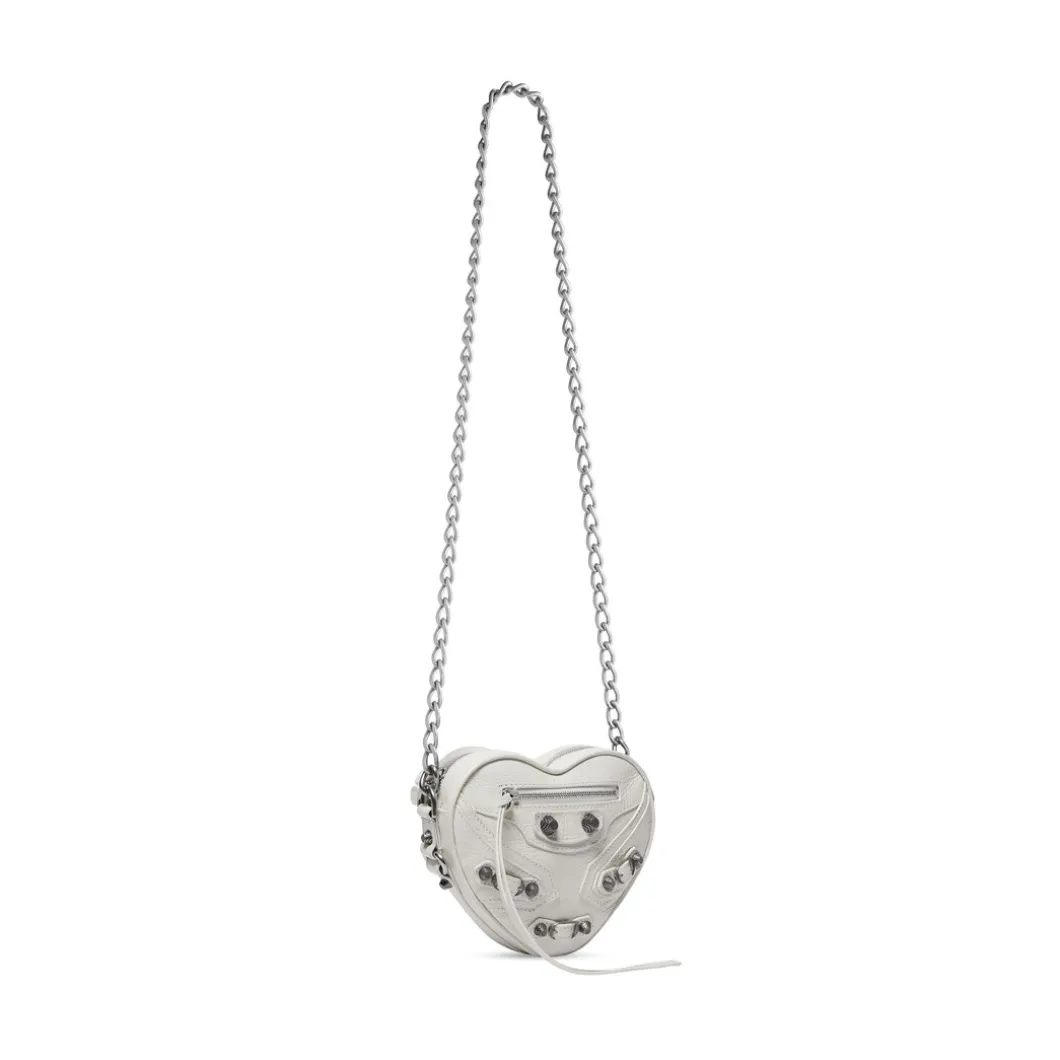 Borsa Le Cagole Heart Mini da Donna in Bianco Ottico