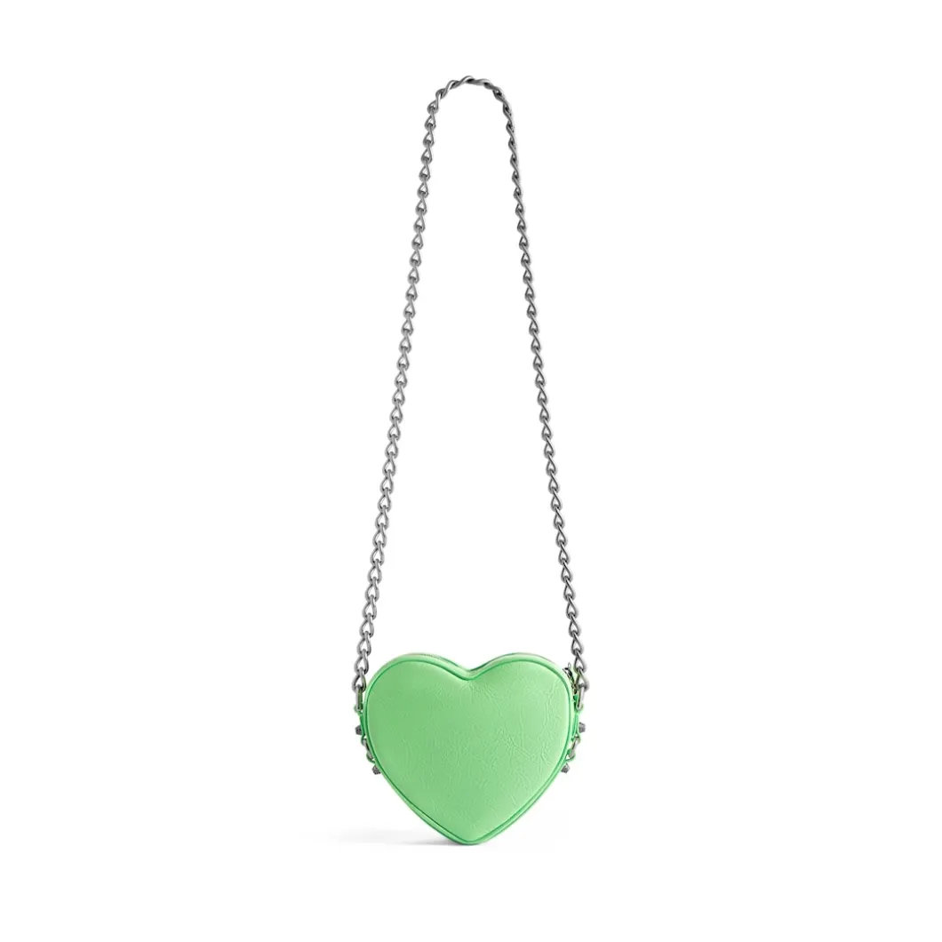 Borsa Le Cagole Heart Mini da Donna in Verde Chiaro