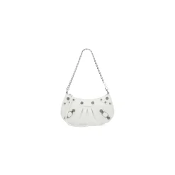 Borsa Le Cagole Mini Con Catena da Donna in Bianco Sporco