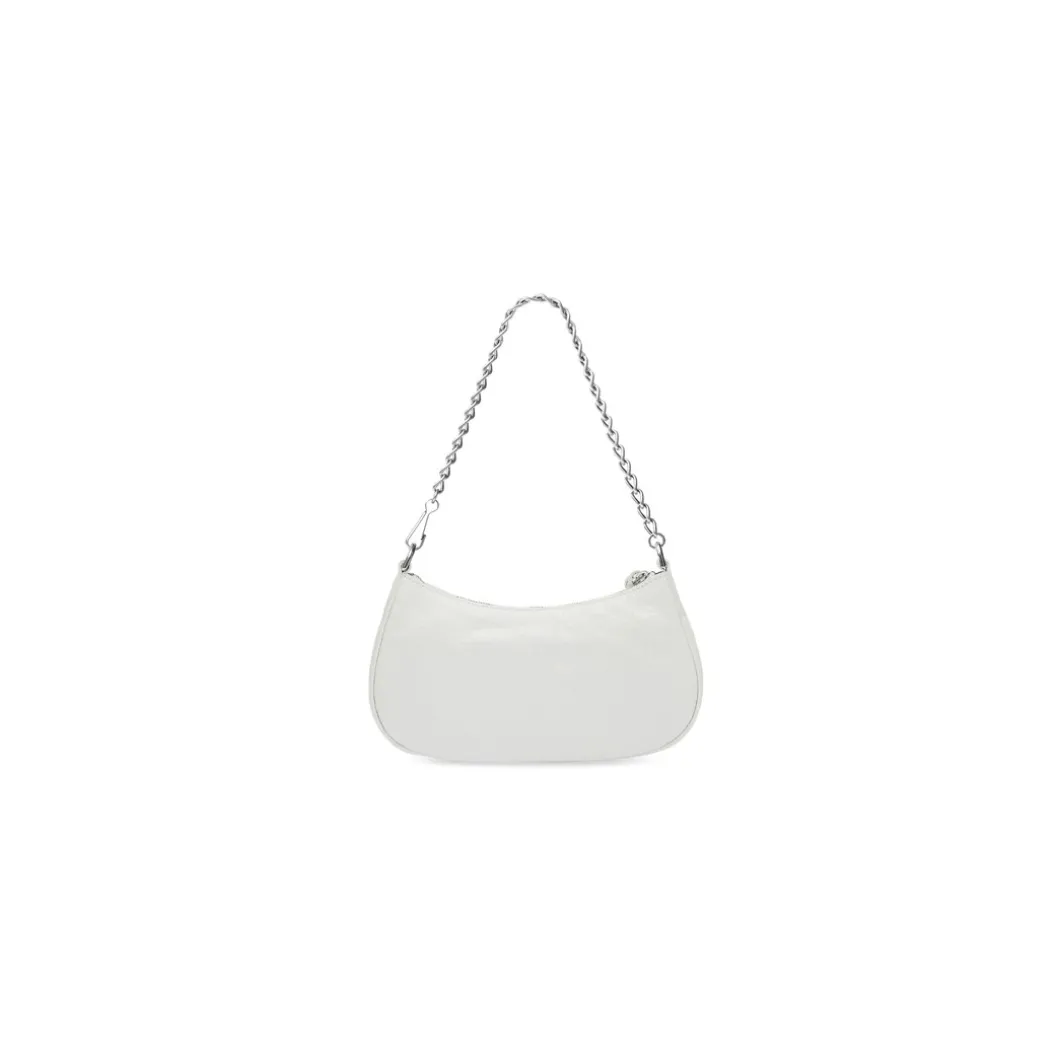 Borsa Le Cagole Mini Con Catena da Donna in Bianco Sporco