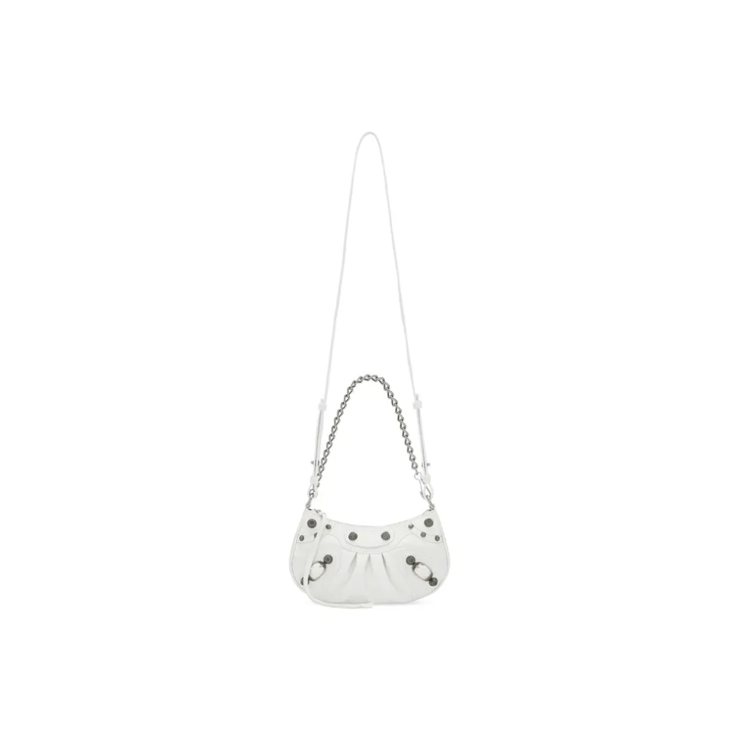 Borsa Le Cagole Mini Con Catena da Donna in Bianco Sporco