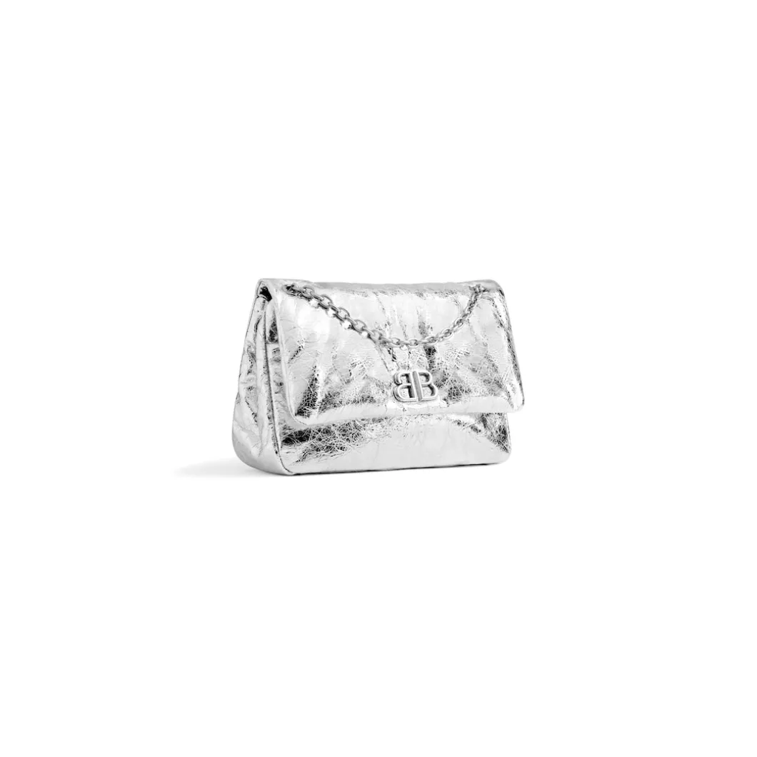 Borsa Monaco Mini Metallizzata da Donna in Argento