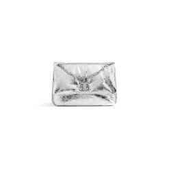 Borsa Monaco Mini Metallizzata da Donna in Argento