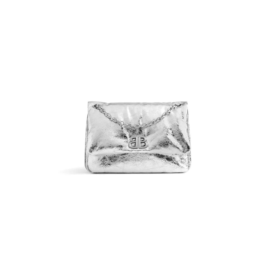 Borsa Monaco Mini Metallizzata da Donna in Argento