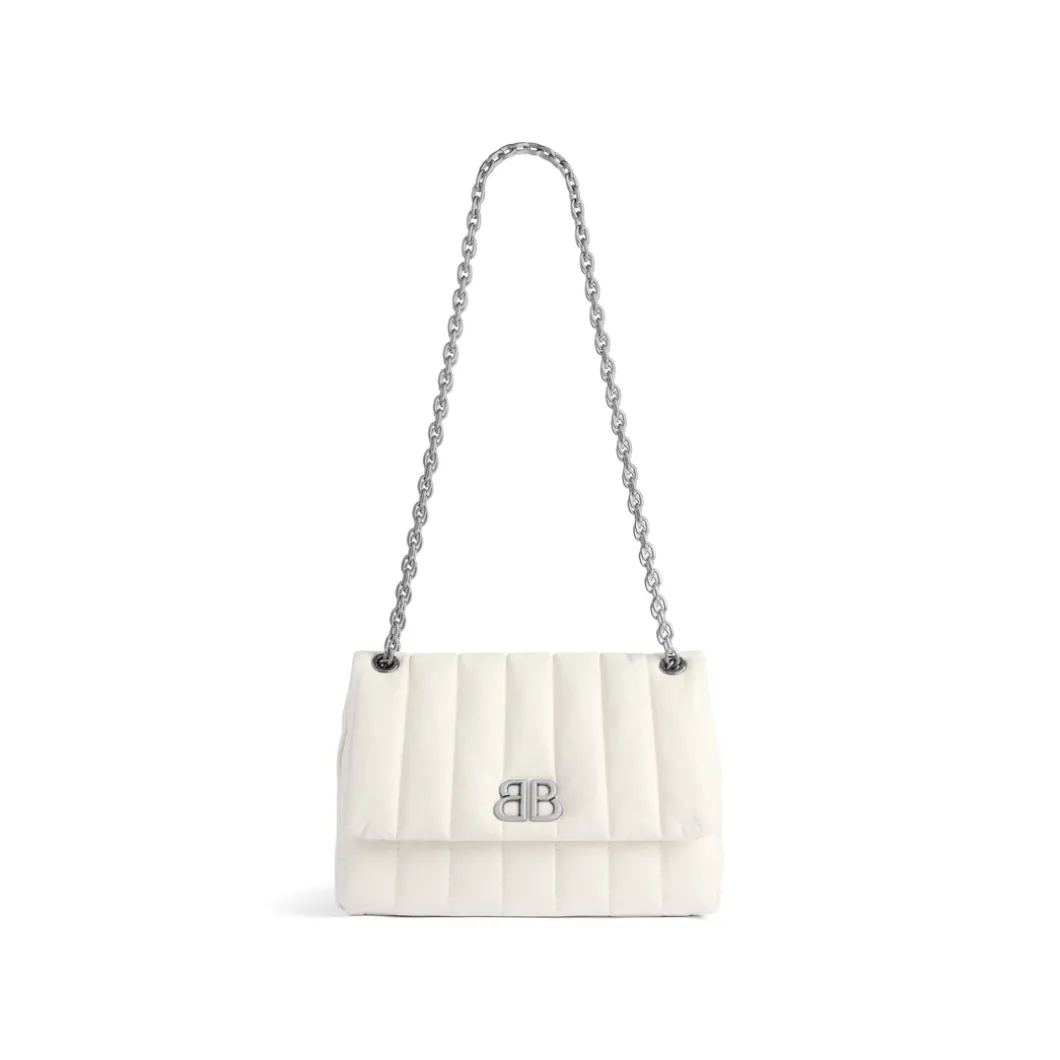 Borsa Monaco Mini Trapuntata da Donna in Bianco