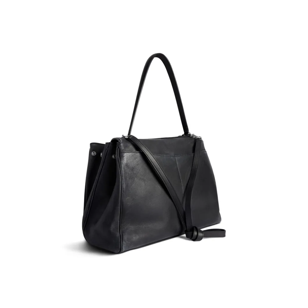 Borsa Rodeo Grande Effetto Used Con Charm da Donna in Nero