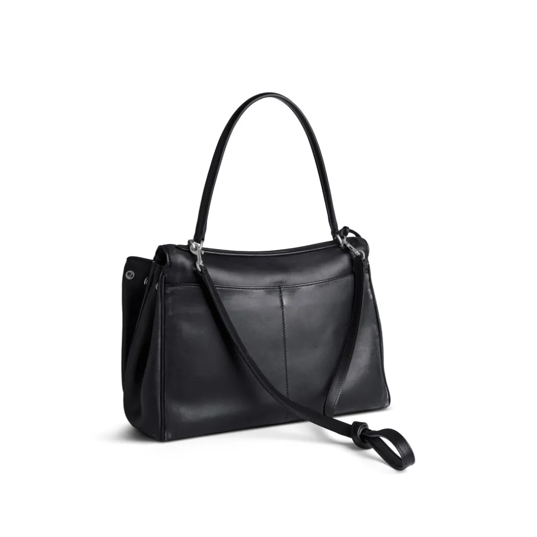Borsa Rodeo Media Effetto Used Con Un Charm da Donna in Nero