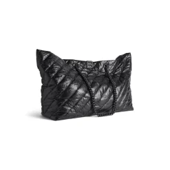 Borsa Tote Carry All Crush Grande Trapuntata da Donna in Nero