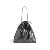 Borsa Tote Crush Media Metallizzata da Donna in Grigio