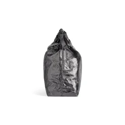 Borsa Tote Crush Media Metallizzata da Donna in Grigio