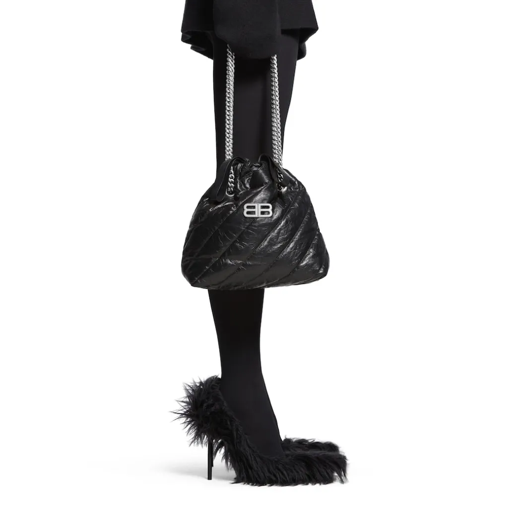 Borsa Tote Crush Piccola Trapuntata da Donna in Nero