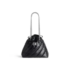 Borsa Tote Crush Piccola Trapuntata da Donna in Nero