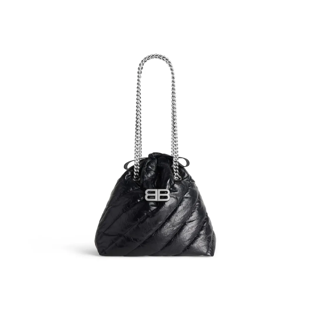 Borsa Tote Crush Piccola Trapuntata da Donna in Nero